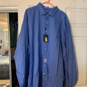 A brand new blue polo shirt